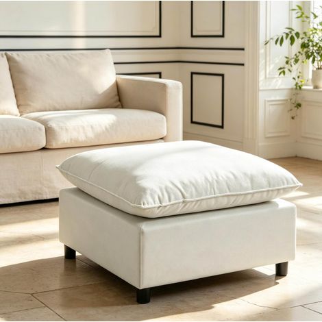 Pouf quadrato 75 x 75 x 40 cm grigio HAVRYA (1/5)