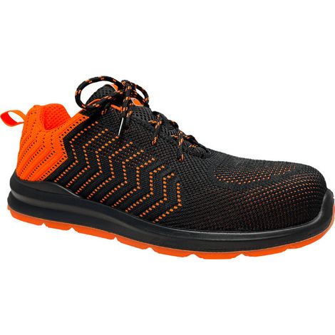 Neri Safety Zapato de Seguridad Bajo Wave S1P SRC ESD Tejido Flyknit Mesh Unisex Negro/Naranja Talla 36