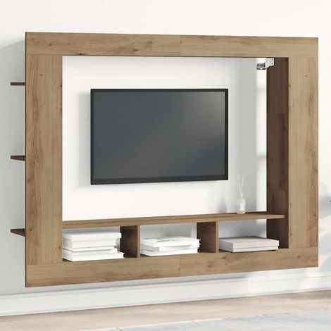 Meuble TV-Banc TV-Meuble Télé chêne artisanal 152 x 22 x 113 cm Bois d'ingénierie (1/5)
