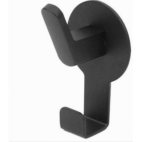 Cleafe - Appendino Gancio 2 Posti Porta Asciugamano Bagno Casa Cucina Nero 7.5 Cm 59735 - (1/3)