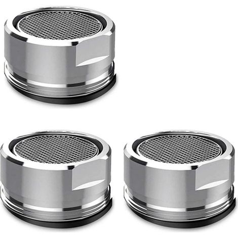 Faucet Aerator - Stainless Steel - Chrome Finish - For Kitchen and Bathroom Faucets - 3 Pieces (1/5)