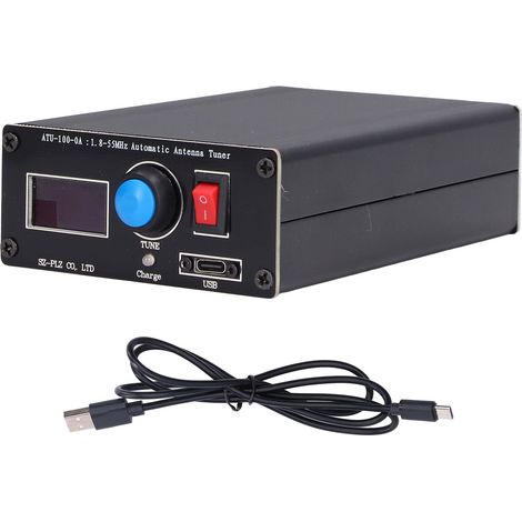 Mini tuner d'antenne automatique avec écran de 0,96 pouce, tuner radio rechargeable par USB, 1,8-55 MHz ATU-100 (1/5)