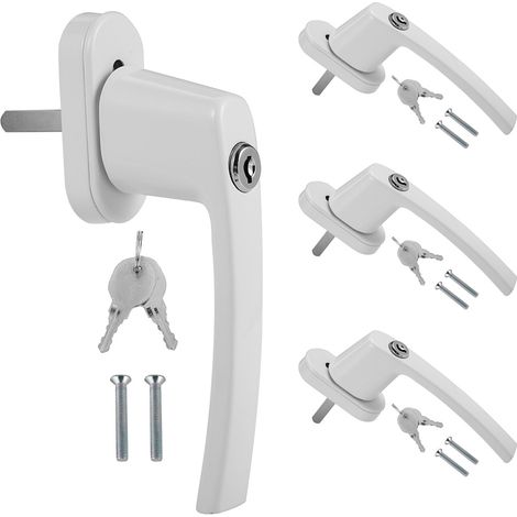 Wolketon Maniglia per Finestra Maniglia per Finestra in Lega di Alluminio Compatibile con le comuni Finestre e Porte Balcone Bianca 4X