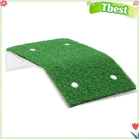 Tbest Plateforme de pèlerin de tortues Plateforme de Pèlerin Reptiles Pelouse de Simulation Plastique pour animalerie decor Moyen (1/5)