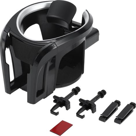 Getränkehalter – 8 cm (3,15 Zoll) Universal-Auto-Lüftungsschlitz-Handyhalterung aus Kunststoff, schwarz-silberfarben – 1 Stück (1/4)
