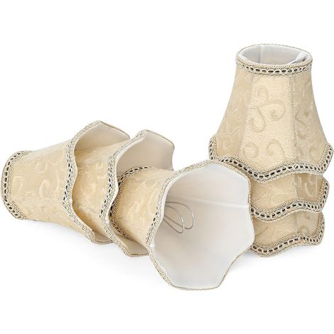Lot de 6 abat-jour à pince pour lampe, petit lustre vertical, suspension (jaune)