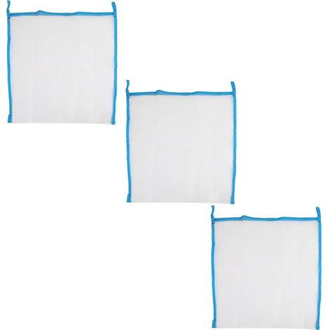 Lot de 3 sacs de rangement portables en filet pour jouets de bain bébé (bleus) (1/5)