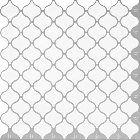 Piastrella Lanturn 10 pcs Bianco 27 x 27 cm Poliuretano e PET vidaXL