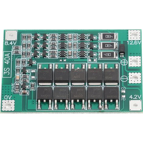 3S 12V 40A Lithium-Batterieschutzplatine BMS-Leiterplatte mit Balancerlast.