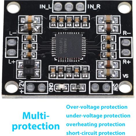 Amplificateur Stéréo Numérique 12V 15W, Module Audio Classe D Double Canal pour Home Cinéma