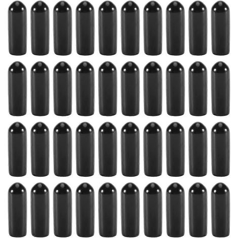 100 embouts en caoutchouc noir pour tubes ronds en PVC de 4 mm de diamètre intérieur. (1/5)