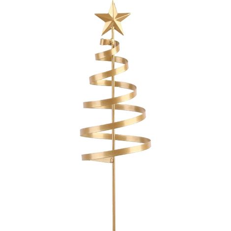 TrendLine Dekostecker Eisen Weihnachtsstern 100 x 11 cm gold Stecker