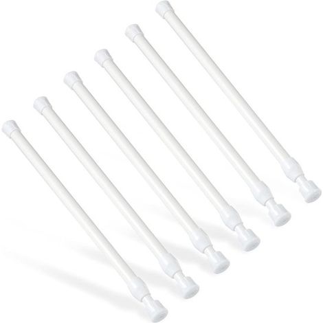 Barras de tensión para cortinas - no requieren taladrar - 6 piezas - blancas - de 30 a 50 cm (1/5)
