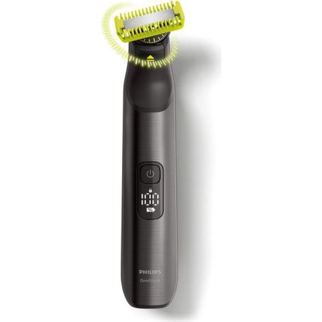 Tondeuse homme Philips One Blade Pro 360 Visage et Corps QP6652/61 5,4 W Noir et Gris