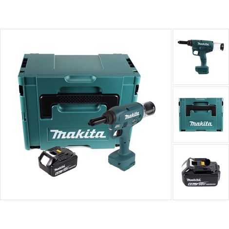 Makita DRV 250 G1J Rivettatrice a batteria 18 V 20 kN Brushless + 1x batteria da 6,0 Ah + Makpac - senza caricabatterie (1/5)