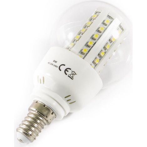 TRADE SHOP - Lampadina Led Con 60smd E27 E14 9w Lunga Durata - Luce Calda E Fredda - -Bianco Caldo E14-