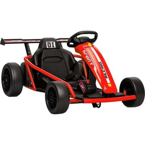 Kart électrique pour enfants 2 moteurs 24V vitesse 13 km/h dimensions 119x77x54 cm couleur rouge idéal pour la dérive. (1/5)