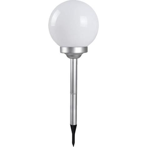 Boule lumineuse solaire - JUANIO - Diamètre15xH52cm - LED intégrée - 8h autonomie - Blanc
