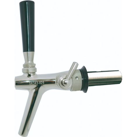 Zapfhahn, Kompensatorhahn, Bierzapfhahn, Schankhahn aus Chromnickelstahl, Modell - P3500, Poliert, Gewindelänge: 35 mm