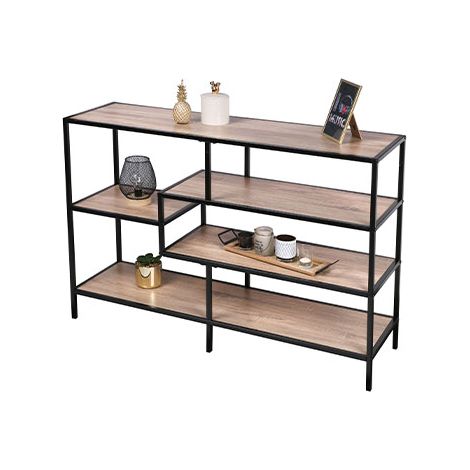 Console d'Entrée en Bois et Métal Noir 5 Plateaux (1/6)