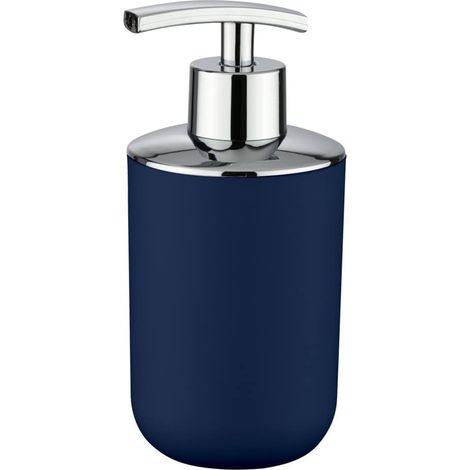 1 - Distributeur Savon Liquide - Accessoire Salle De Bain - Résistant Chocs Design Arrondi Pour Hygiène Quotidienne Bleu 7,3x16,5x9cm (1/5)