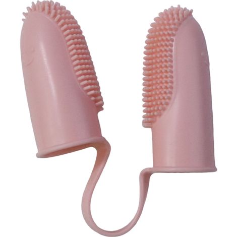 Cepillo de dientes para mascotas de doble uso con cerdas de 135° (rosa)