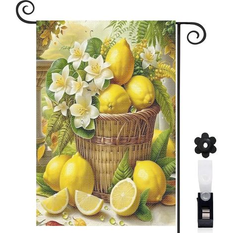 Drapeau de jardin vertical décoration saisonnière toile lavable double face 30 x 45 cm pour balcon terrasse (1/5)