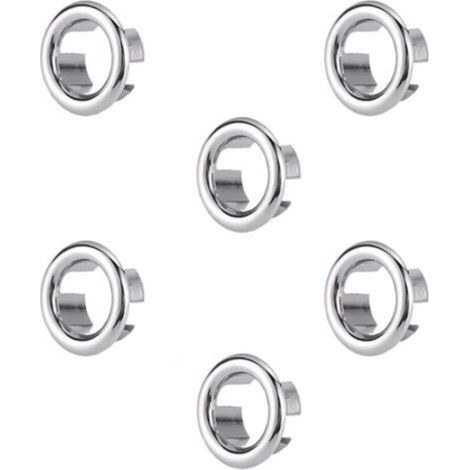 Débordement D'Évier Anneau, 6 Pcs Anneau de Débordement d’Évier Couvercle de Trop Plein, Anneaux de Débordement d'Évier, pour Bain, Cuisine, Évier