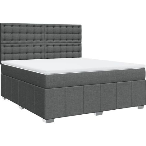 Maison Exclusive - Giroletto a Molle con Materasso Grigio Scuro 180x200 cm Tessuto (1/5)