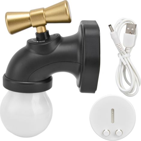 Veilleuse LED intégrée au robinet, rechargeable par USB, à commande vocale et à induction, lampe de chevet pour couloir