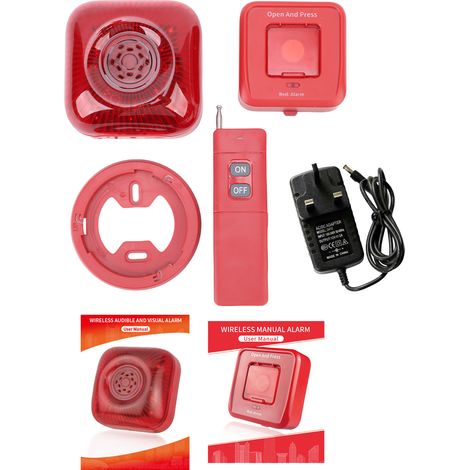 Lot de 3 panneaux d'alarme incendie sans fil RF 433 MHz avec alarme sonore et lumineuse, système de sécurité intelligent et télécommande (prise britannique). (1/5)