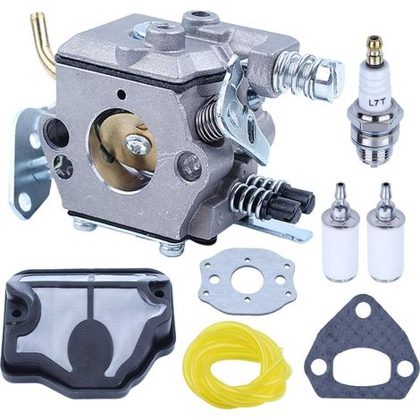 Adefol Carburateur pour tronçonneuse Husqvarna 136 142 141 137 36 41 Remplacer C1Q-W29E Walbro WT-834 Pièce de tronçonneuse 530071987 530035482 530019172 Plaque de support du filtre à air Carburateur (1/5)