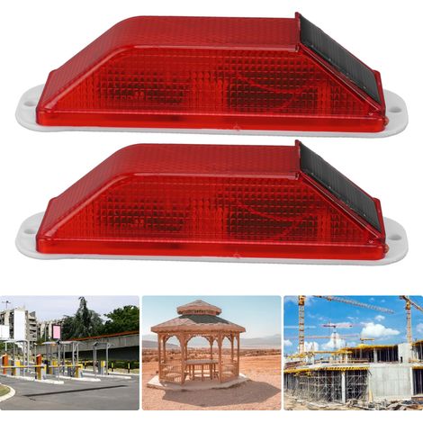2 Ensembles de Lampes de Contour Solaire LED Clignotantes pour Sécurité Nocturne Sans Fil Rouge - KZQ (1/5)