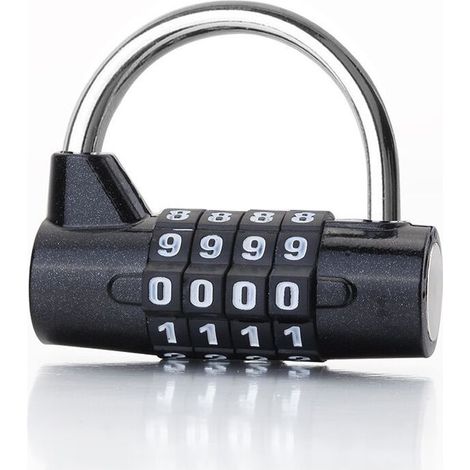 Serrure de mot de passe de porte, cadenas à combinaison de code à 4 chiffres, verrouillage de mot de passe de sécurité pour gymnase, école, valise de voyage pour casier d'employé (1/5)