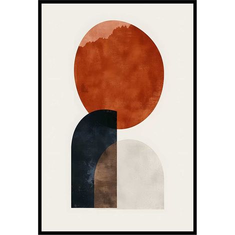 Affiche encadrée formes abstraites terracotta