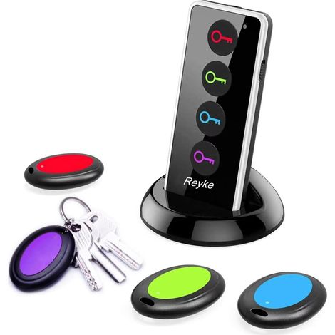 1 Localisateur d'objets sans fil, 80 dB, portée 40 m, 4 récepteurs, LED, pour clés, portefeuille, animaux