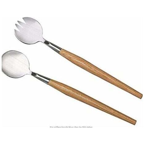 Eco-Friendly Stainless Steel Salad Spoon and Fork Set with Wooden Handle-Fei Yu