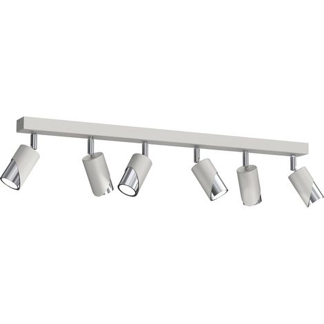 Rampe 6 spots orientables gris/chrome 6xGU10 Luminex