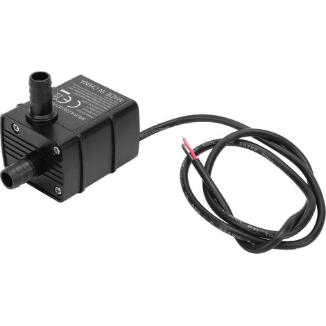 Micro-pompe submersible 12 V CC, 4,5 W, 240 l/h, hauteur de refoulement de 300 cm, IP68, sans balais, avec indicateur LED, pour fontaine, bassin, aquarium. (1/5)