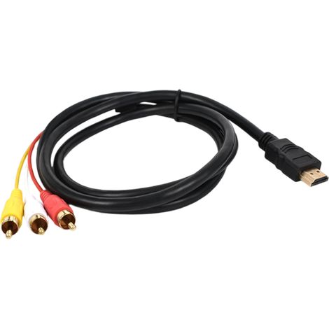 1 Câble adaptateur HDMI vers 3 RCA, 1,5 m, pour appareils avec puce intégrée, connexion audio vidéo (1/5)