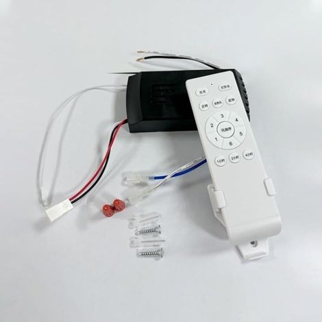 Télécommande pour ventilateur de plafond, kit de commande sans fil à 6 vitesses avec récepteur 24 V CC, puissance de sortie de 35 W, entrée 90-265 V pour dispositifs de contrôle de systèmes (1/5)