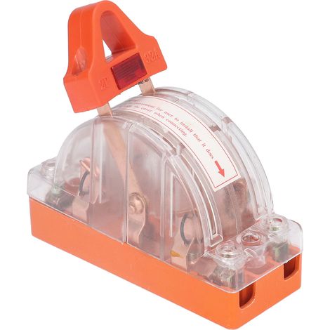 Interrupteur à couteau bidirectionnel 32A 2 pôles 220V AC, cuivre pur, boîtier transparent avec voyant, commutateur de transfert de puissance (HK11-2P/32A, boîte colorée) (1/5)