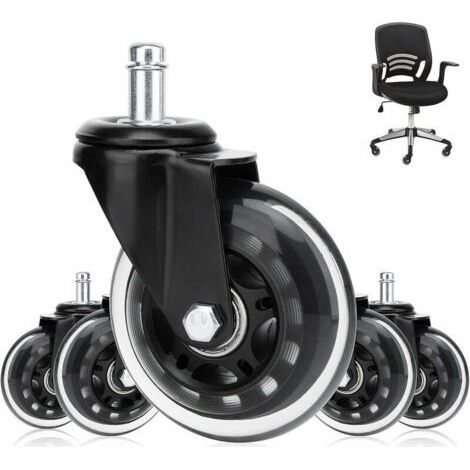 Roulettes Pour Chaise De Bureau Silencieuses, Lot De 5 Roulettes À Chaise De Bureau Rotation À 360 °, Universelles Roulettes Pivotantes 11Mm X 22Mm Roulement Et Résistantes À L'Abrasion (1/2)