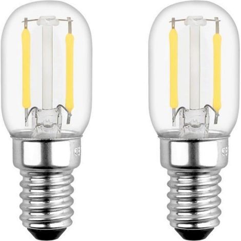 Lot de 2 Ampoule LED E14 2W Blanc Chaud 3000K pour Réfrigérateur Hotte Machine à Coudre Veilleuse (1/5)
