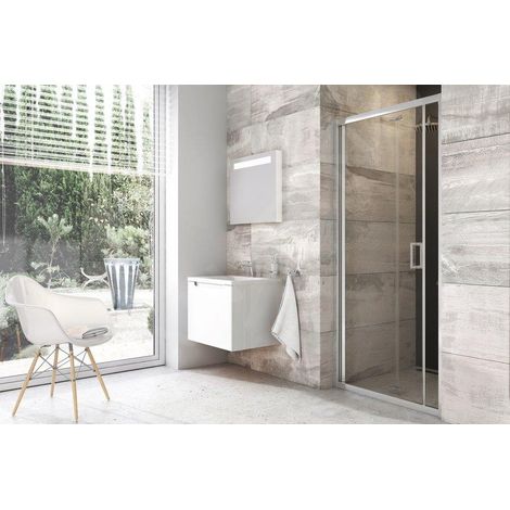 Ravak Blix - Porte de douche pliante en deux parties BLDZ2-70, 670-710 mm, aluminium brillant/verre clair X01H10C00Z1 (1/4)