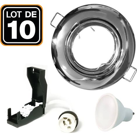 10 Einbaustrahlers 7W Einbaustrahler schwenkbar Verchromt GU10 LED Kaltweiß 6000K (1/2)