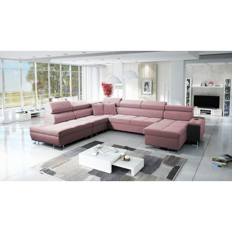 Großer multifunktionaler Eckschrank Morena X, Uttario Velvet Rosa Rechts (1/5)