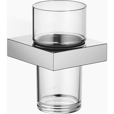Portavasos Dornbracht con vaso de cristal, modelo de pared, (1/3)