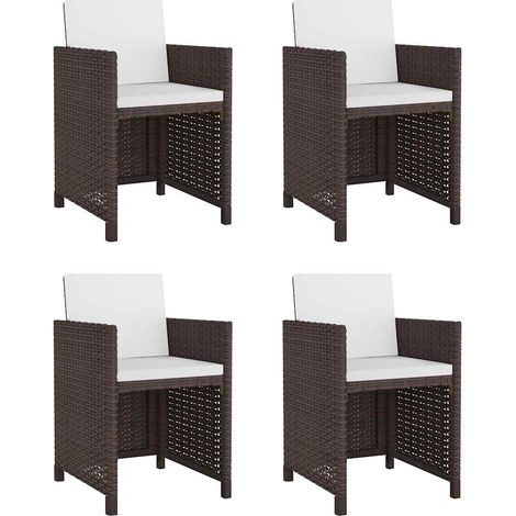 Salon de jardin encastrable 5 pcs Contemporain, Ensemble repas de jardin, avec coussins Rotin Marron OIB3875E (1/5)