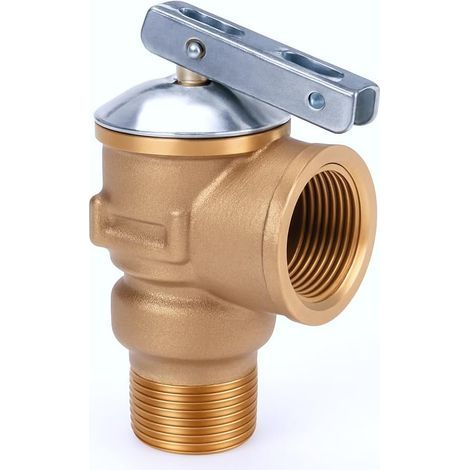 Pressure and Temperature Relief Valves, 3/4 NPT 150PSI Brass Water Heater Pressure Relief Valve for Hot Water Storage Tank (1/5)